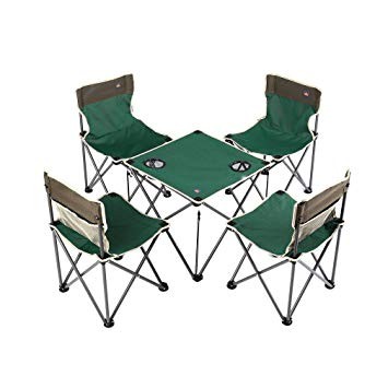 Outdoor small camping folding portable table and 4 chairs set